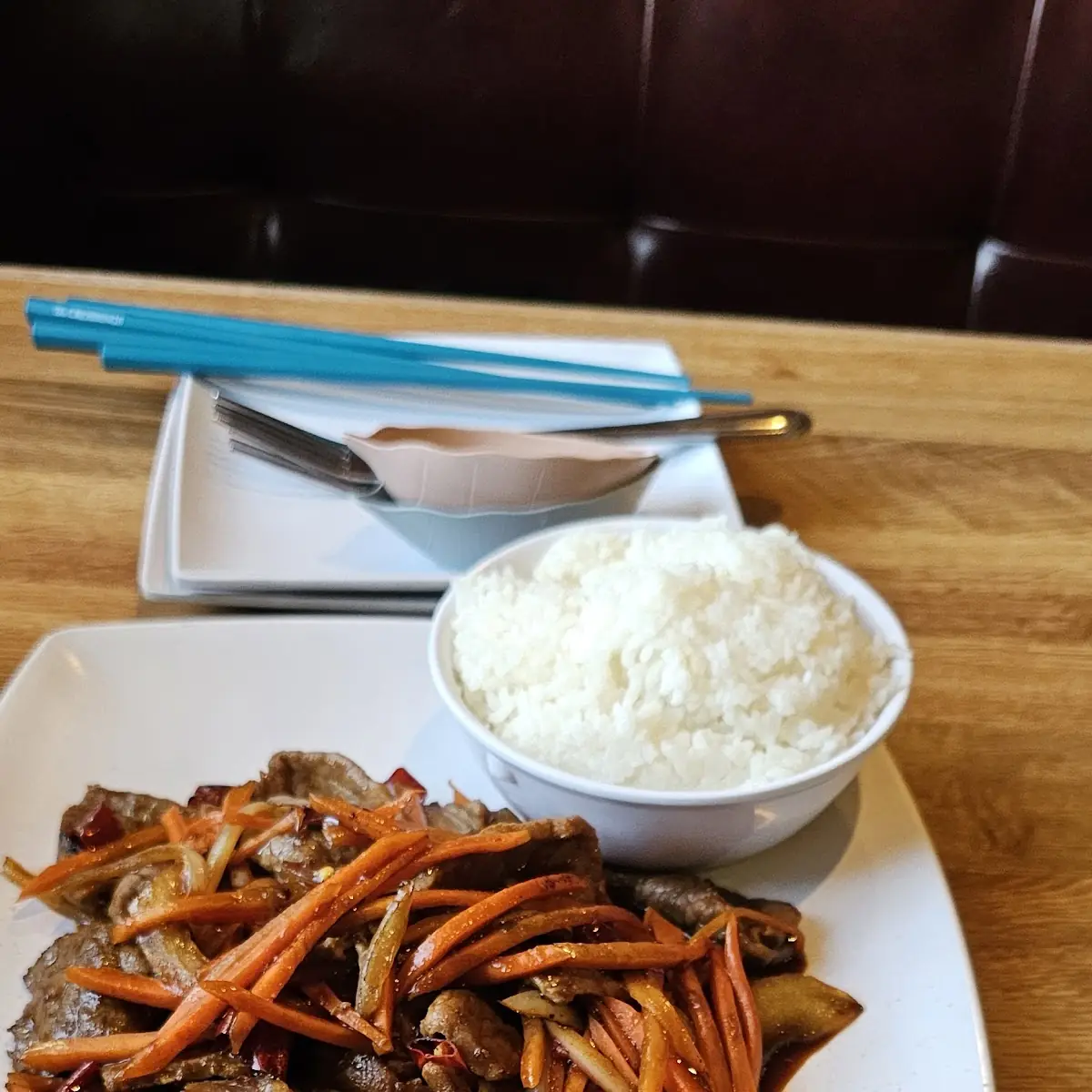 Mongolian Beef and Miso Soup