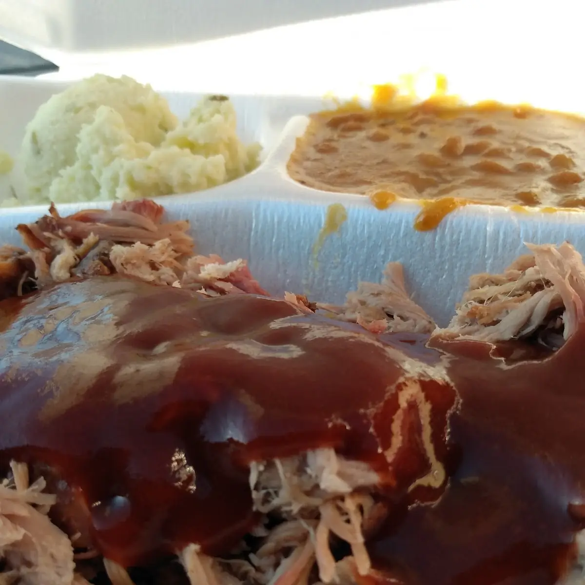Tip Sandwich come with Chips and a  small side BBQ Baked Beans, Potato Salad, Cole Slaw, or Green Beans and Sauce