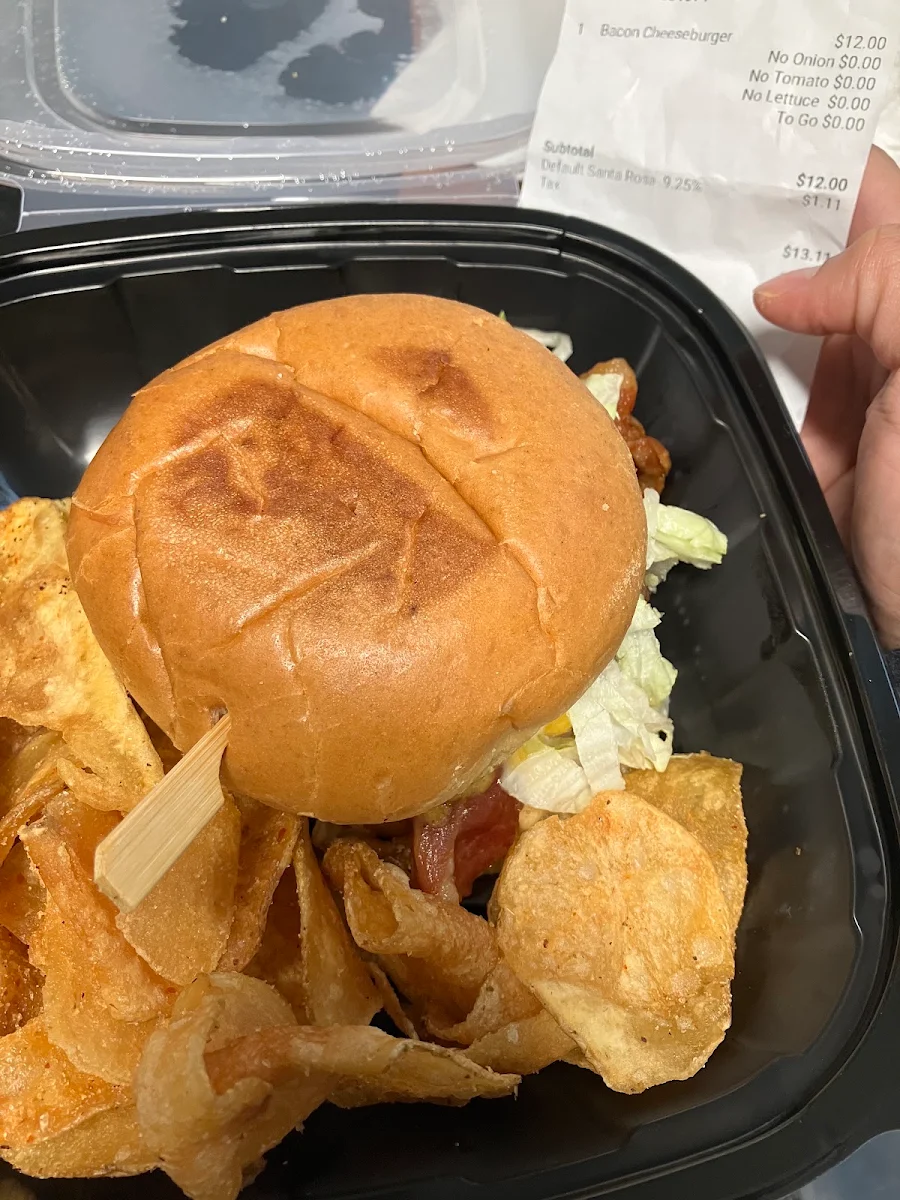 Bacon Cheeseburger and Chips