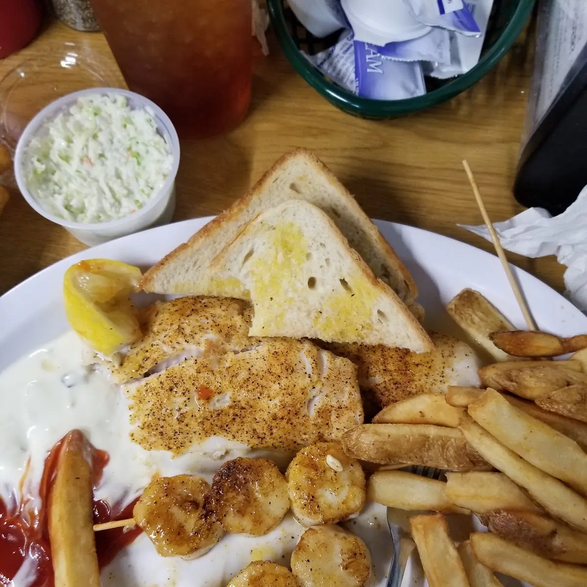 Broiled Flounder and Shrimp