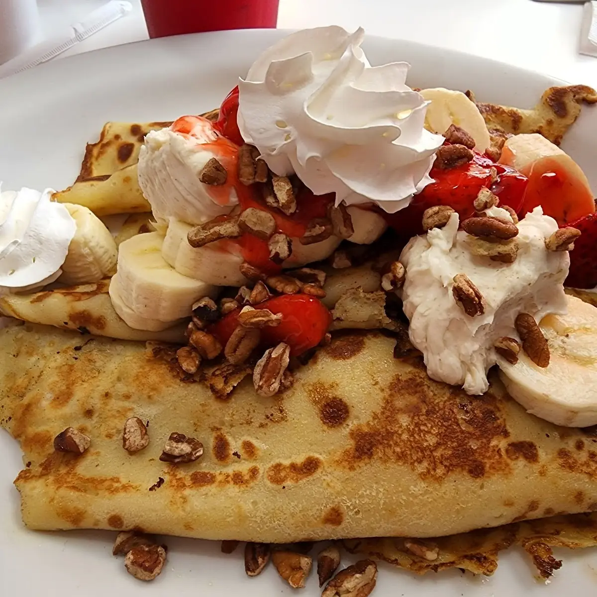 Strawberry Banana Pecan Crepes
