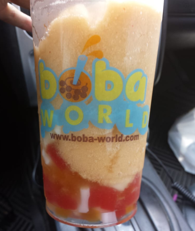 Strawberry Kiwi Mango Slushy with Mixed Lychee