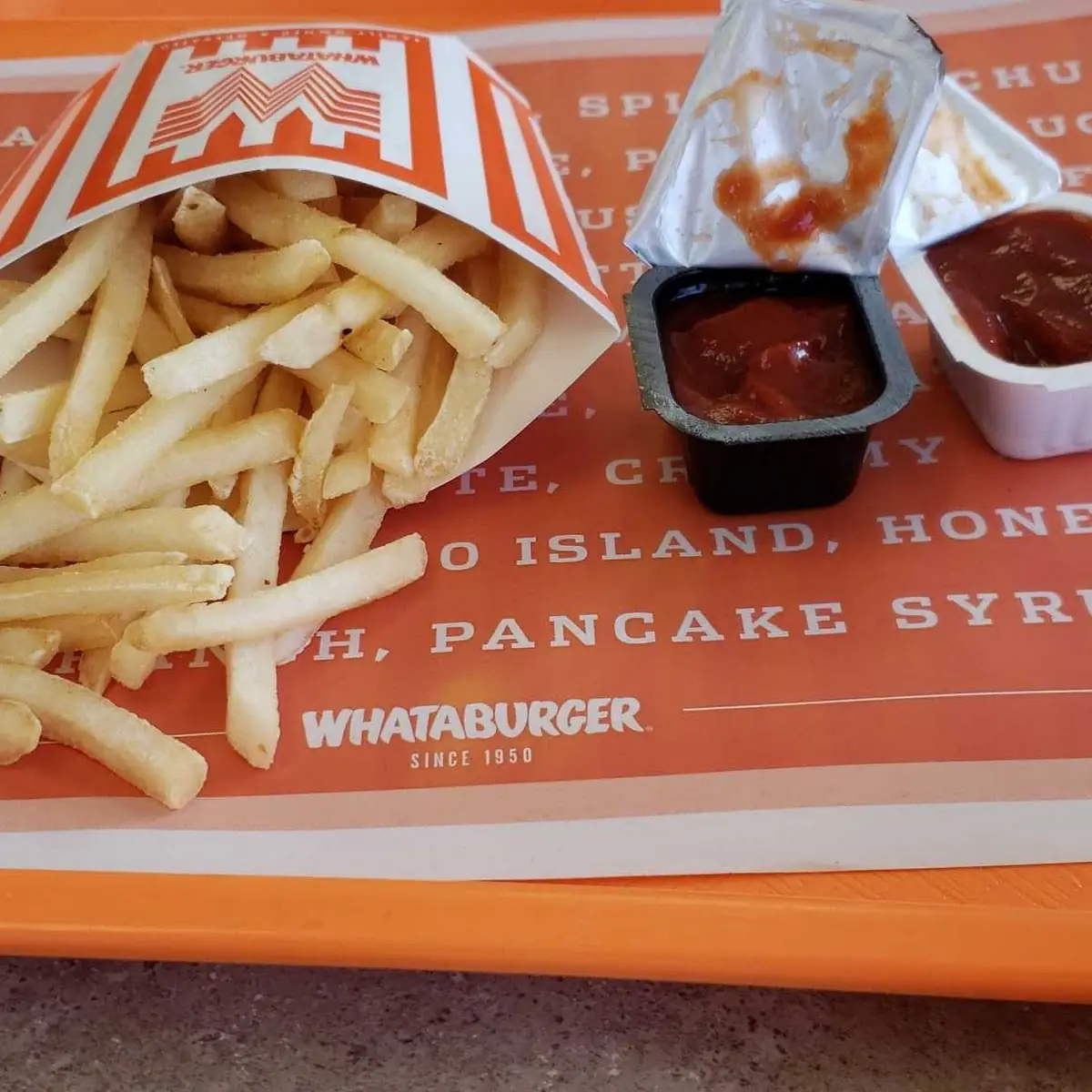 Fries with Regular and Spicy Ketchup