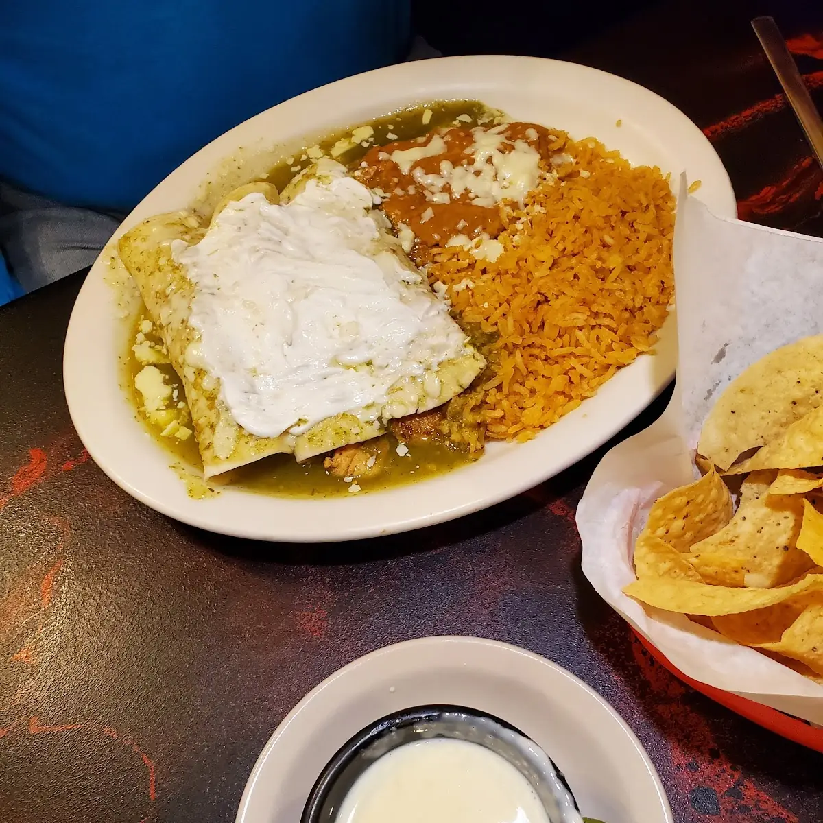 One Cheese Enchilada One Quesadilla