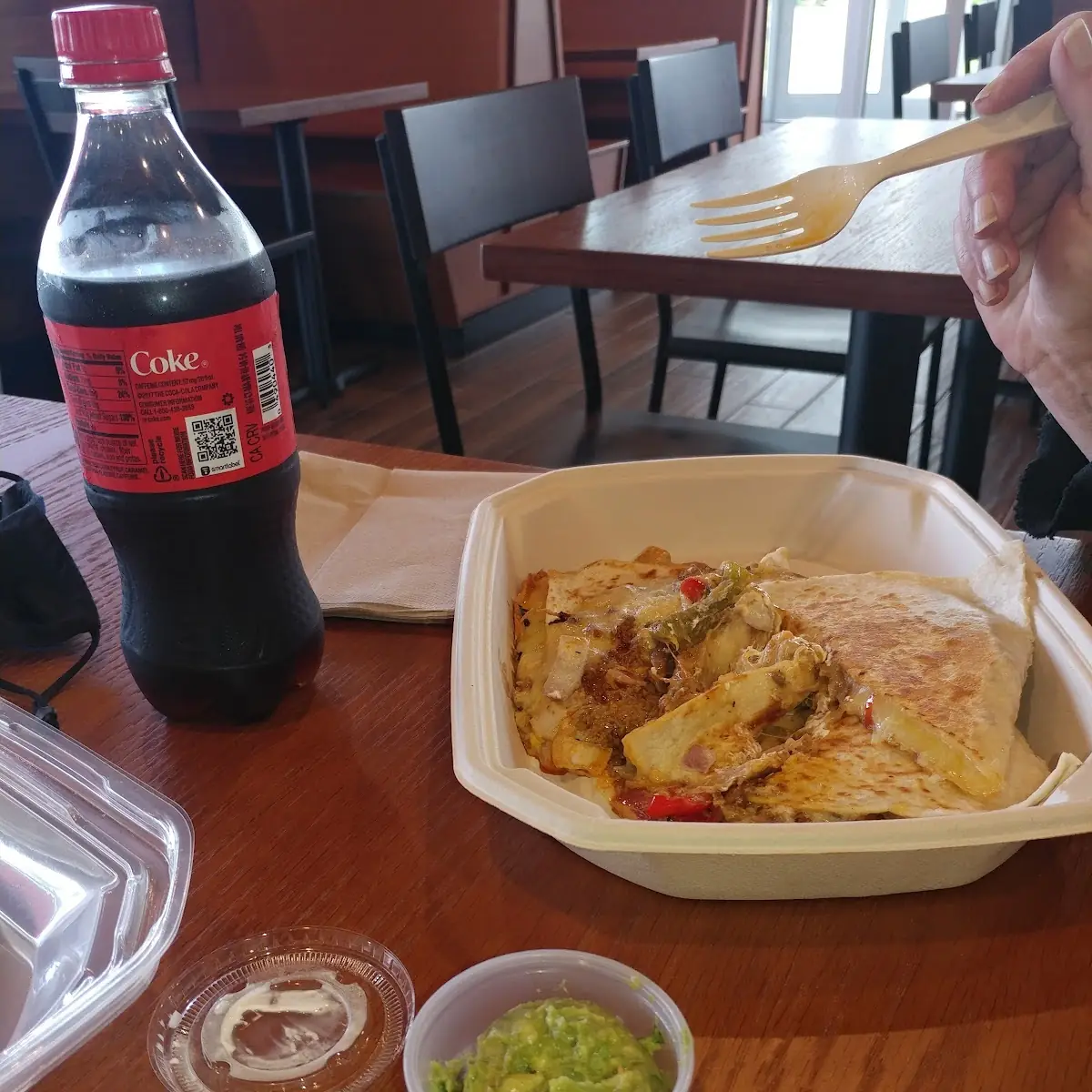 Beef Quesadilla with Guacamole and Sour Cream