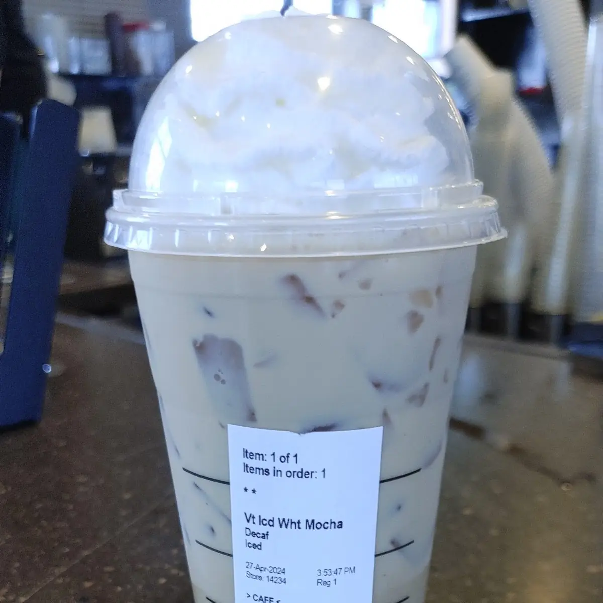 White Chocolate Iced Mocha Coffee Decaf