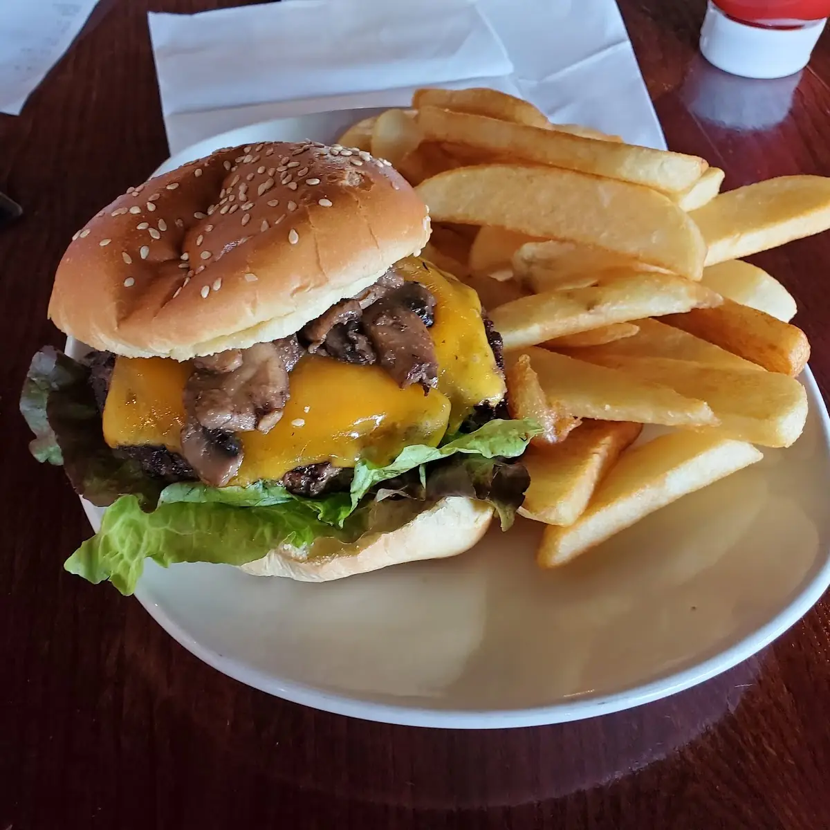 Cheese Burger and Fries