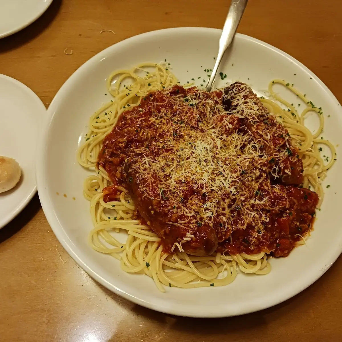 Spaghetti with Sausage and Meat Sauce