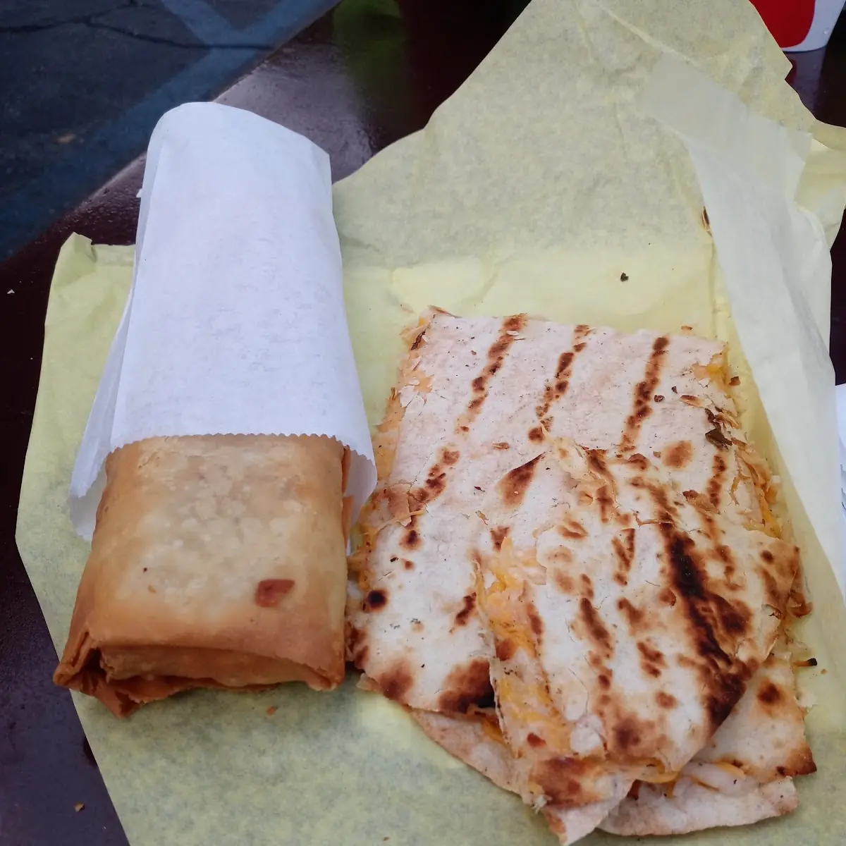Quesadilla & Deep Fried Beef Burrito