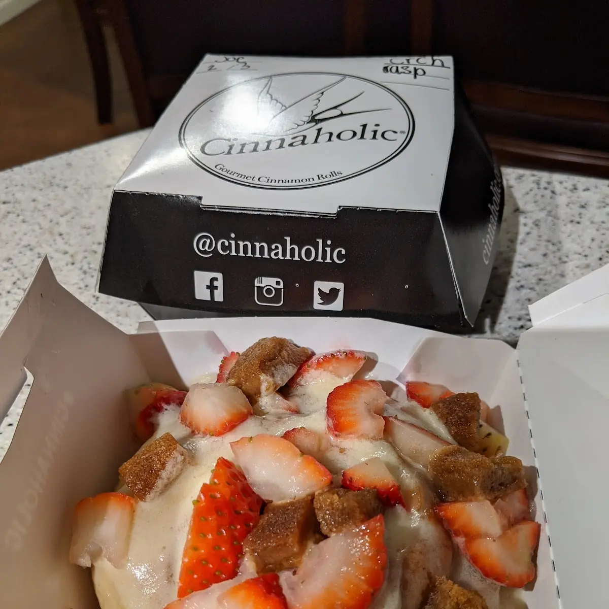 Banana Split Cinnamon Roll