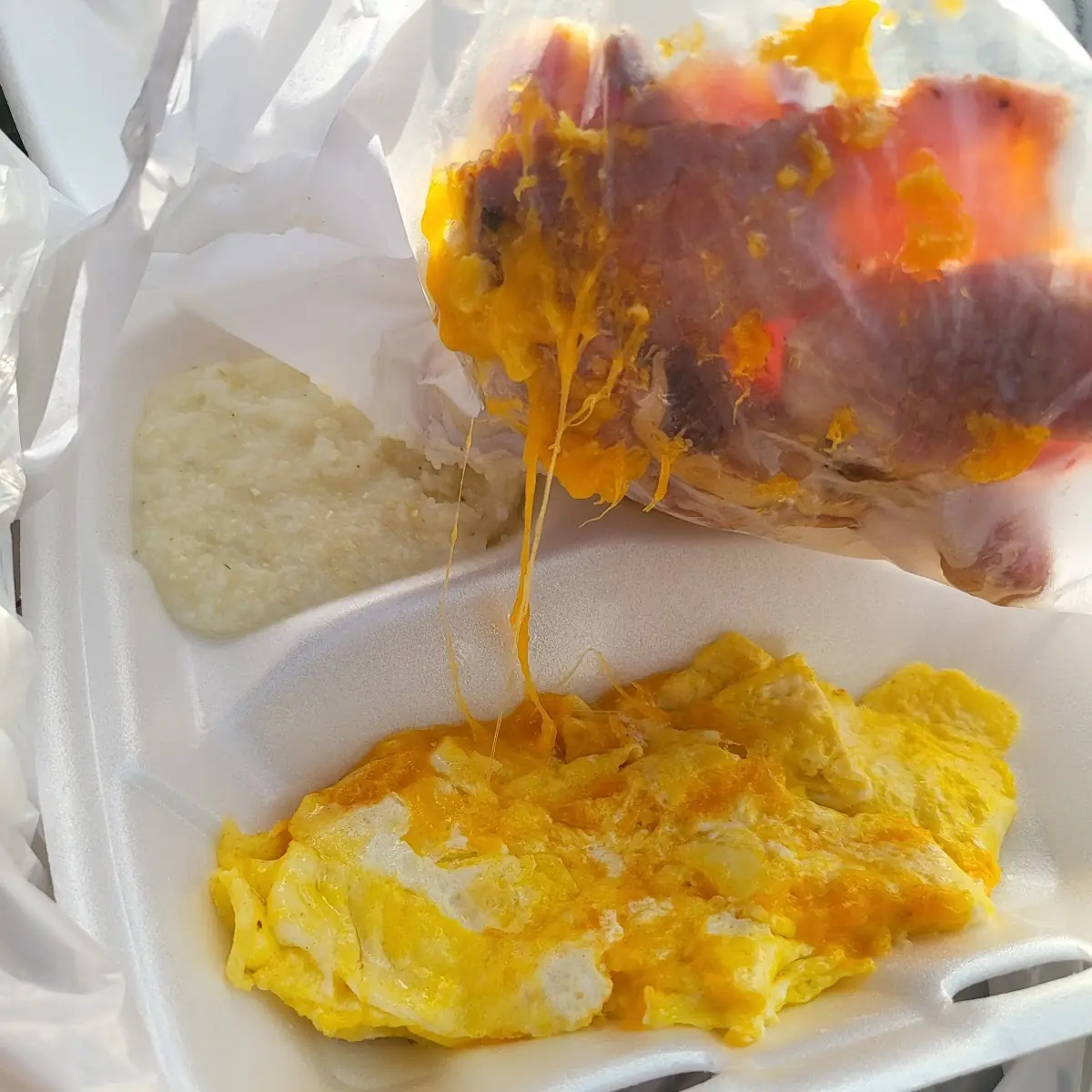 Scrambled Eggs Hoop Cheese an Grits