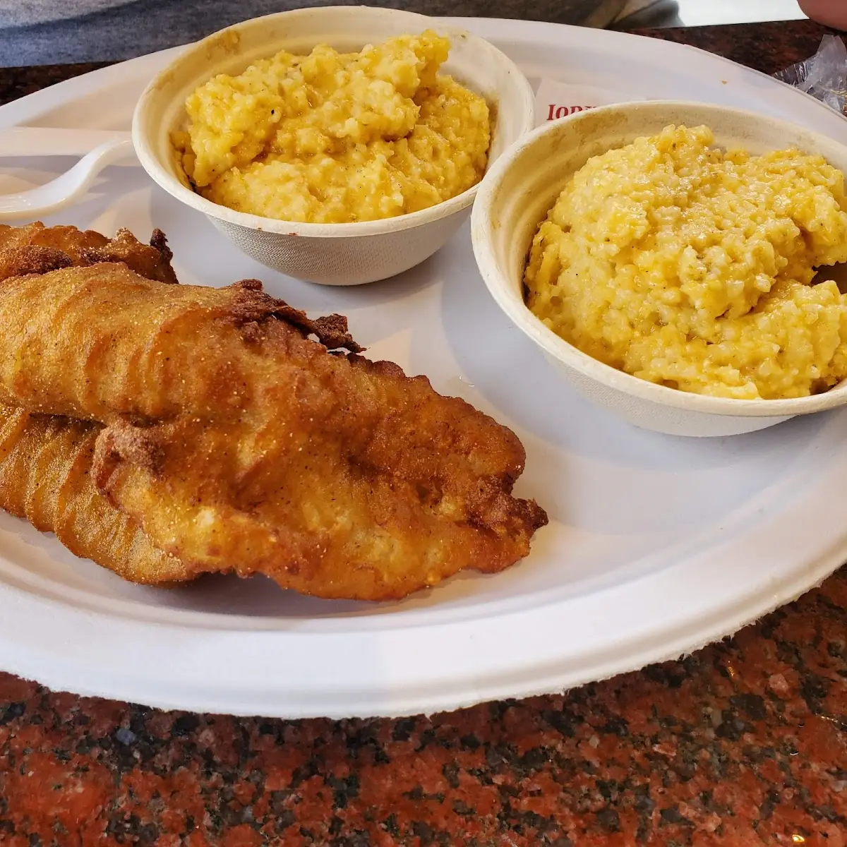 Fried Grouper with Cheese Grits