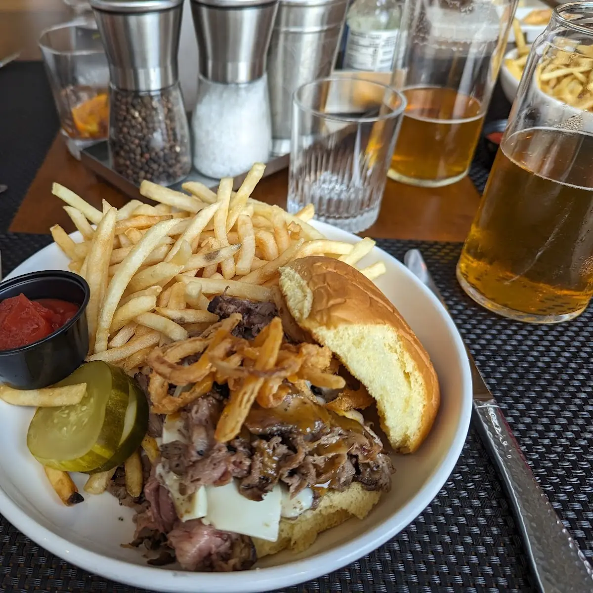 Pit Beef Sandwich with French Fries