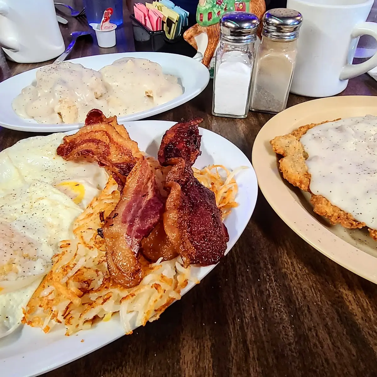Chicken Fried Steak Eggs Hash Browns Biscuits and Gravy