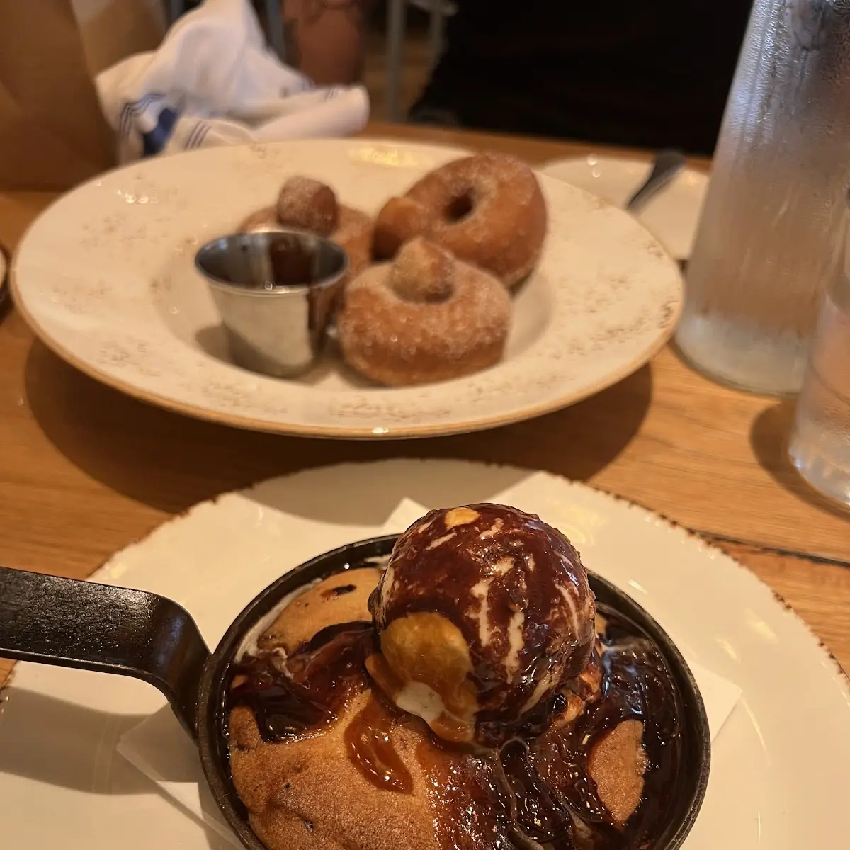 Chocolate Souffle with Milk Chocolate Sauce & Bourbon-Brown Sugar Ice Cream