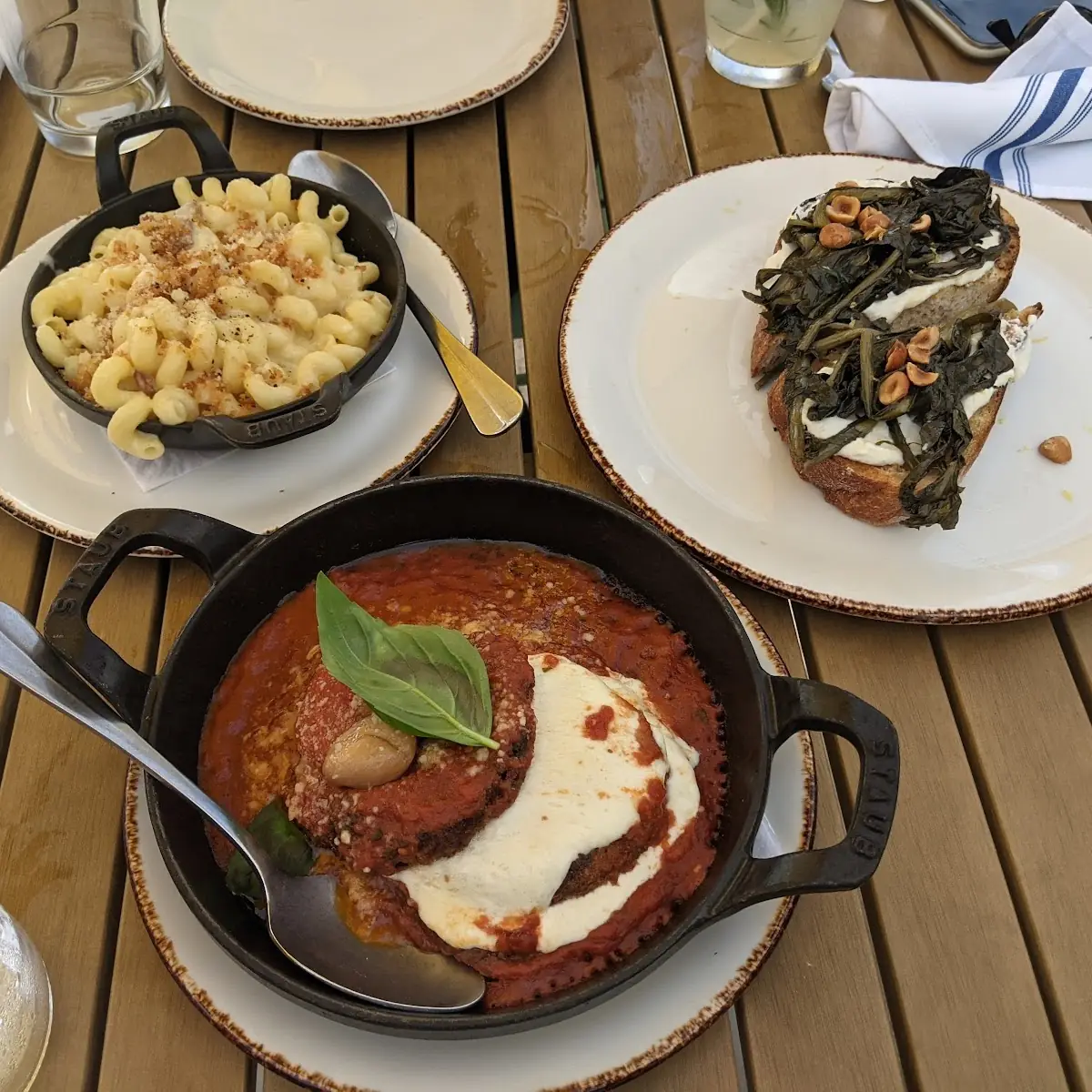 Eggplant Parmesan with Burrata Fried Eggplant Oven Roasted Tomatoes & Parsley