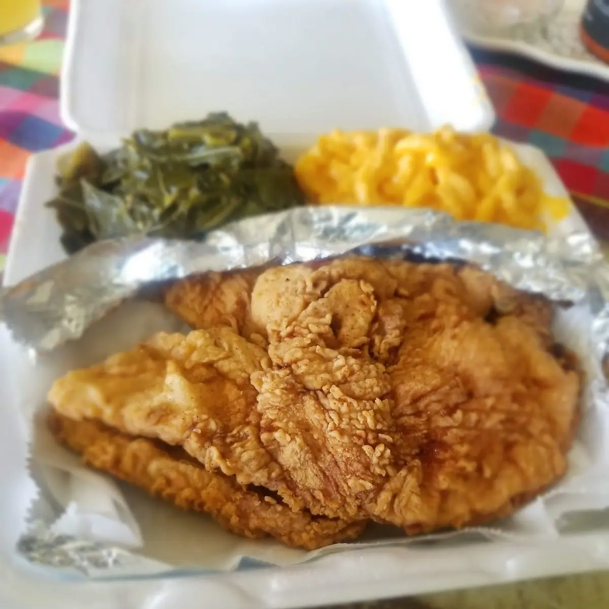 Turkey Chops with Mac N Cheese & Collard Greens