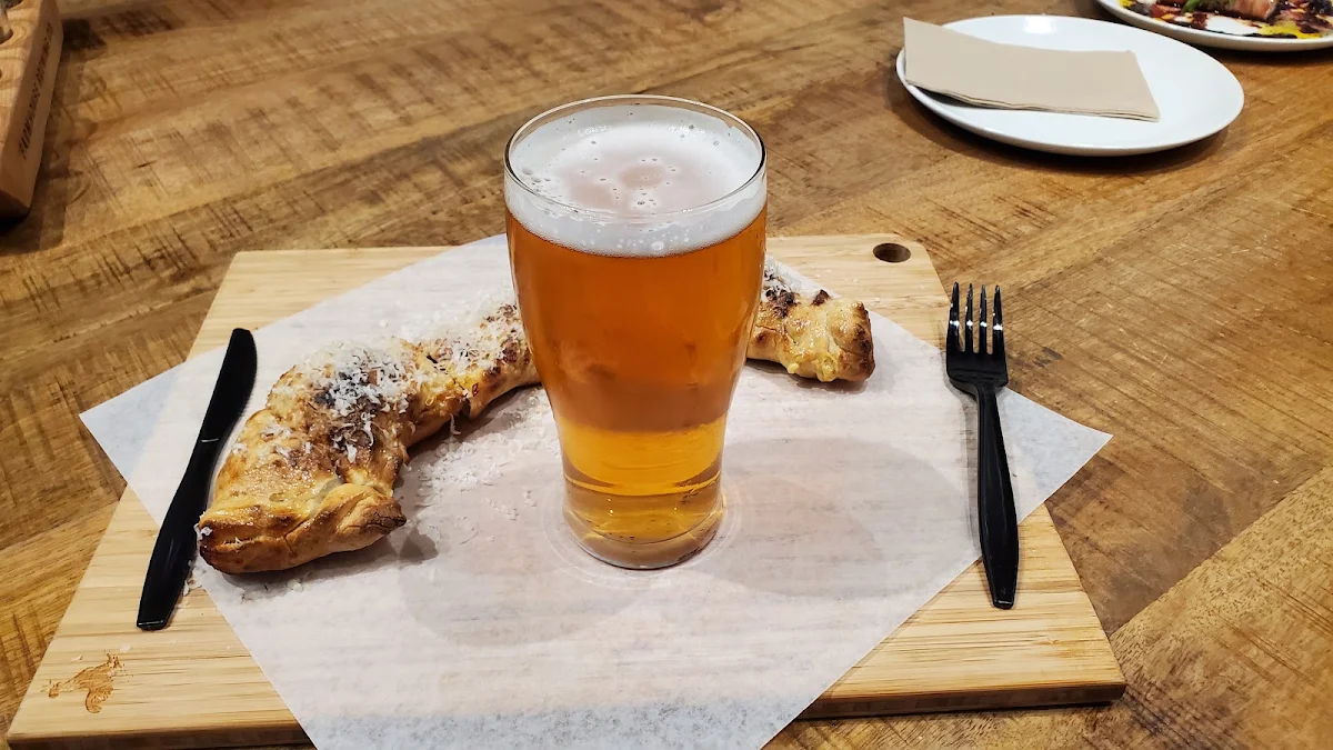 Pizza Calzone and IPA