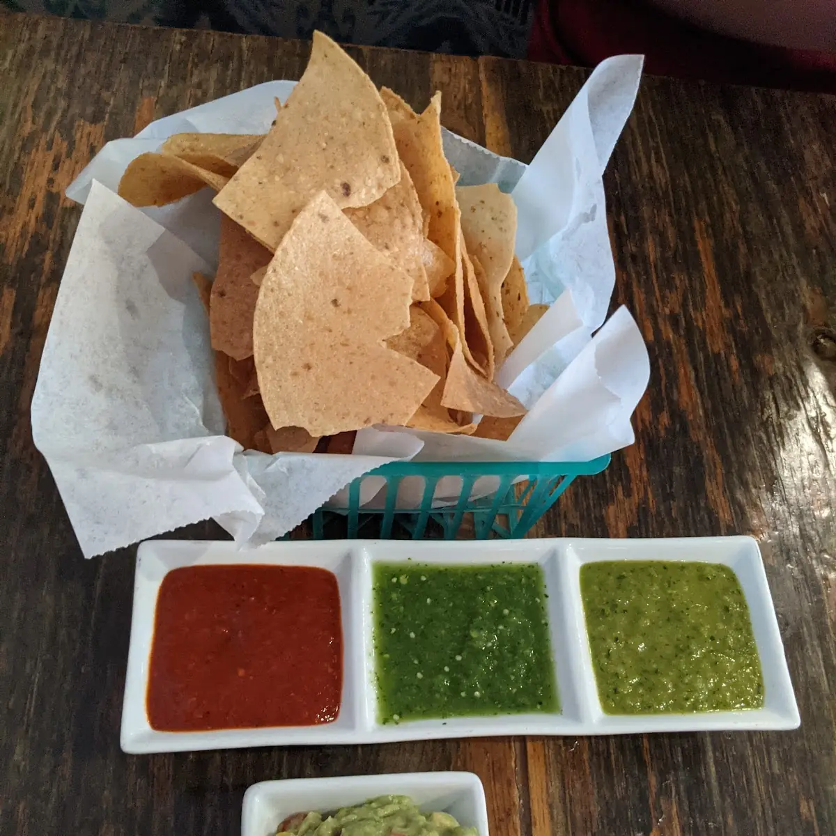 Chips and Salsa and Fresh Guacamole
