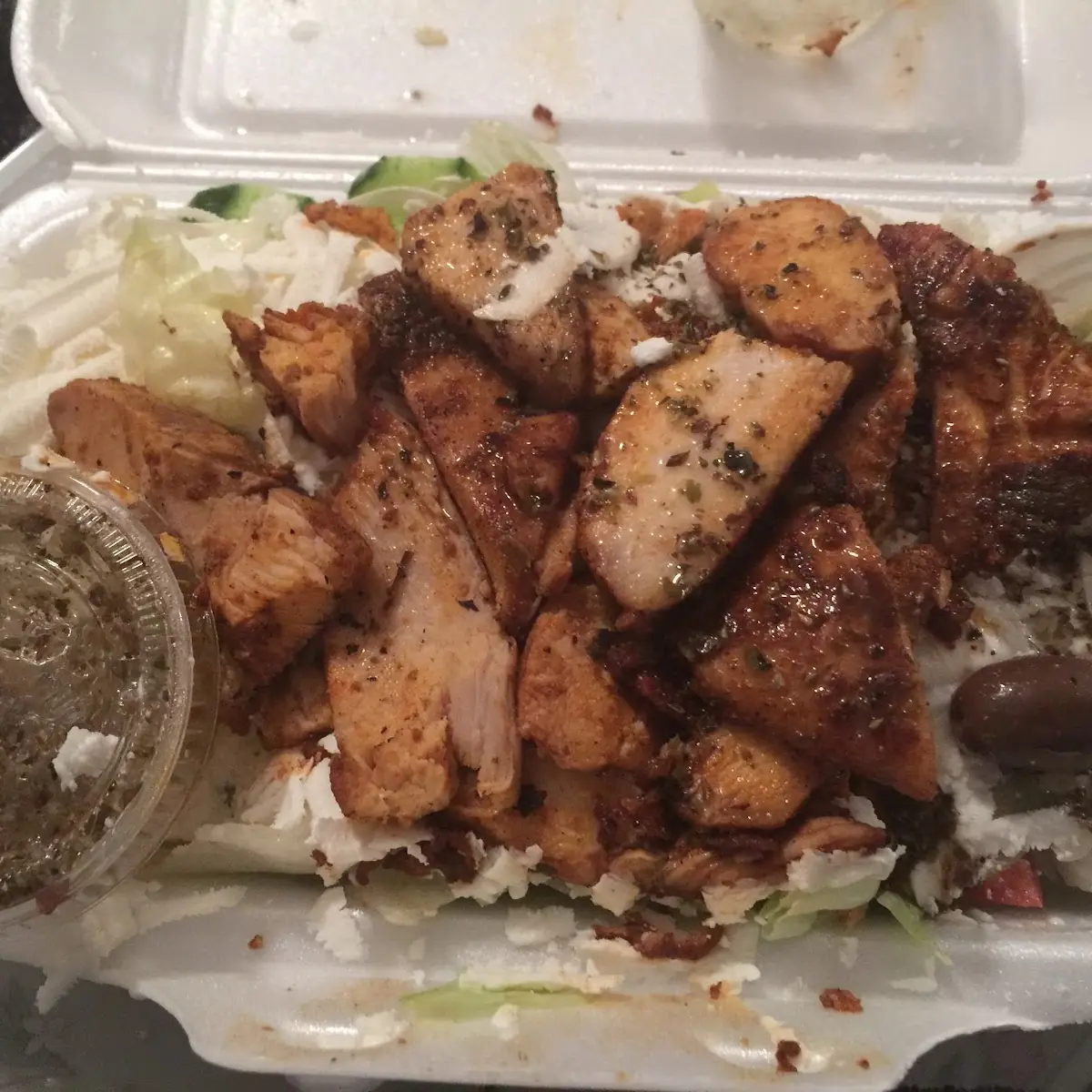 Small Chicken Greek Salad, Greek Pitas Restaurant & Submarines