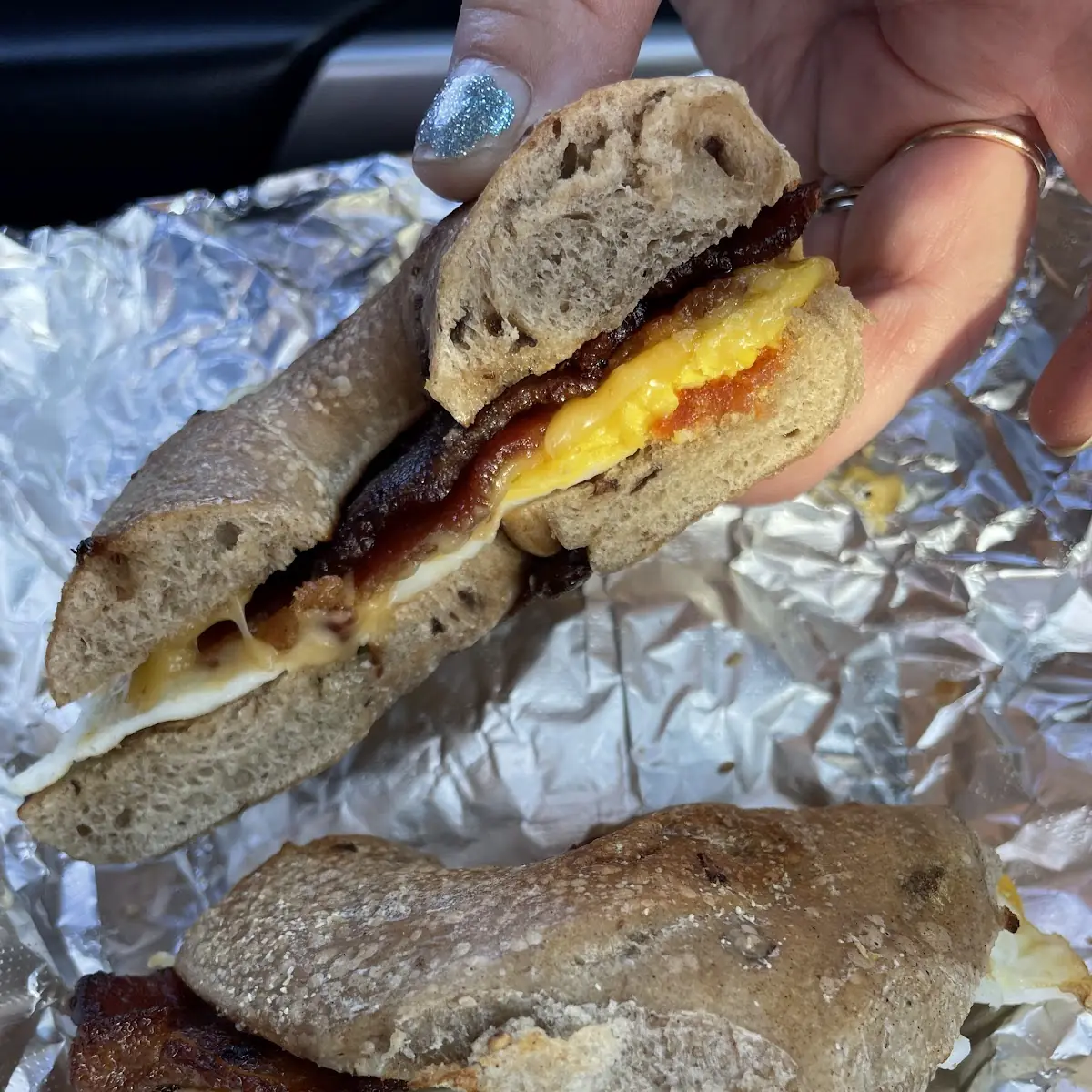 Bacon Egg and Cheese Bagel Sandwich