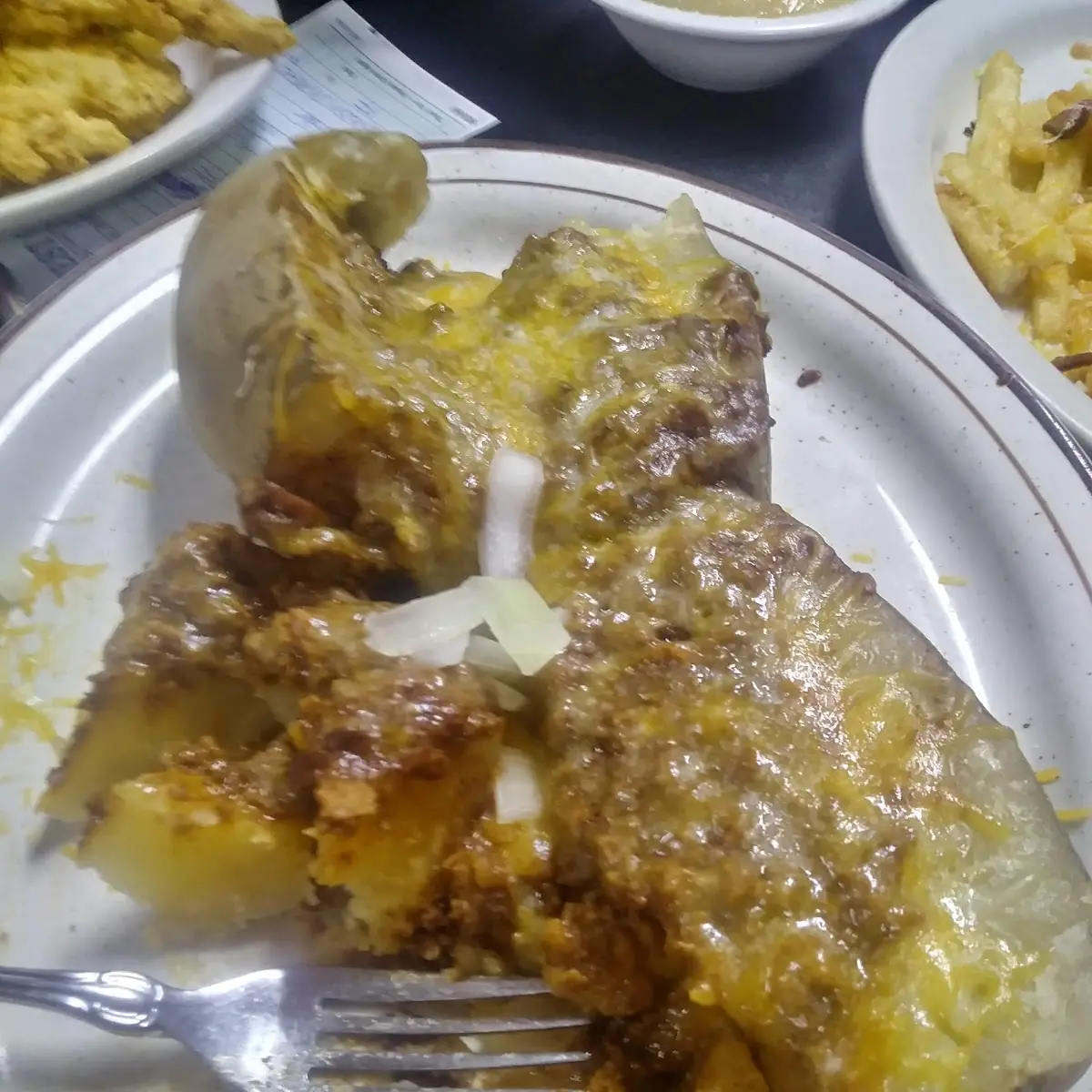 Baked Potato with Chili and Cheese