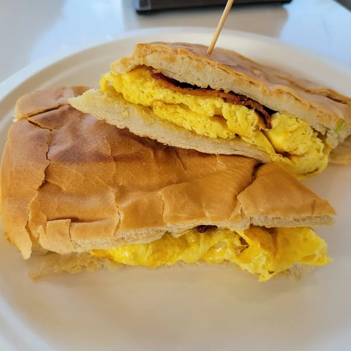 Bacon Egg & Queso Sandwich