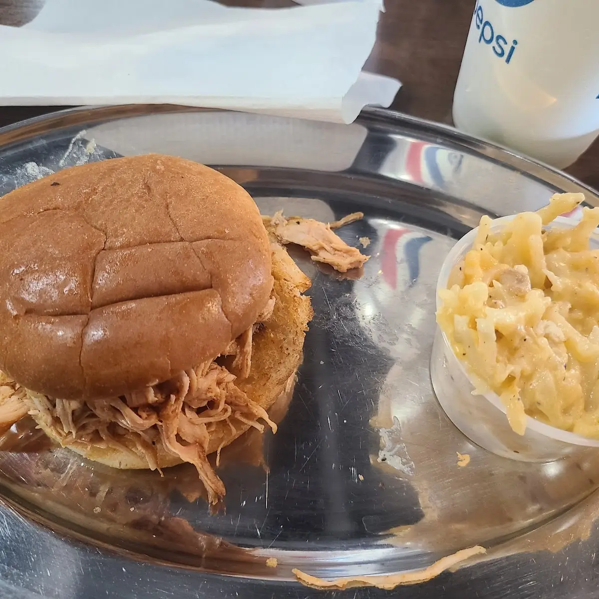 Pulled Chicken Sandwich Small with Hash Browns