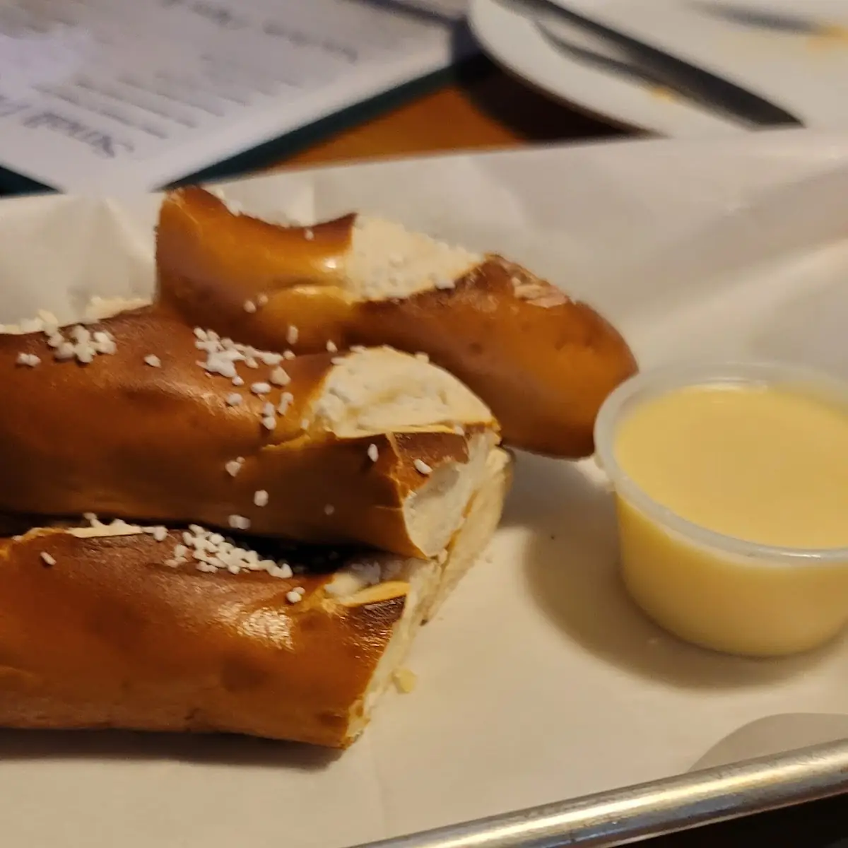 Pretzel Sticks with Cheese Sauce