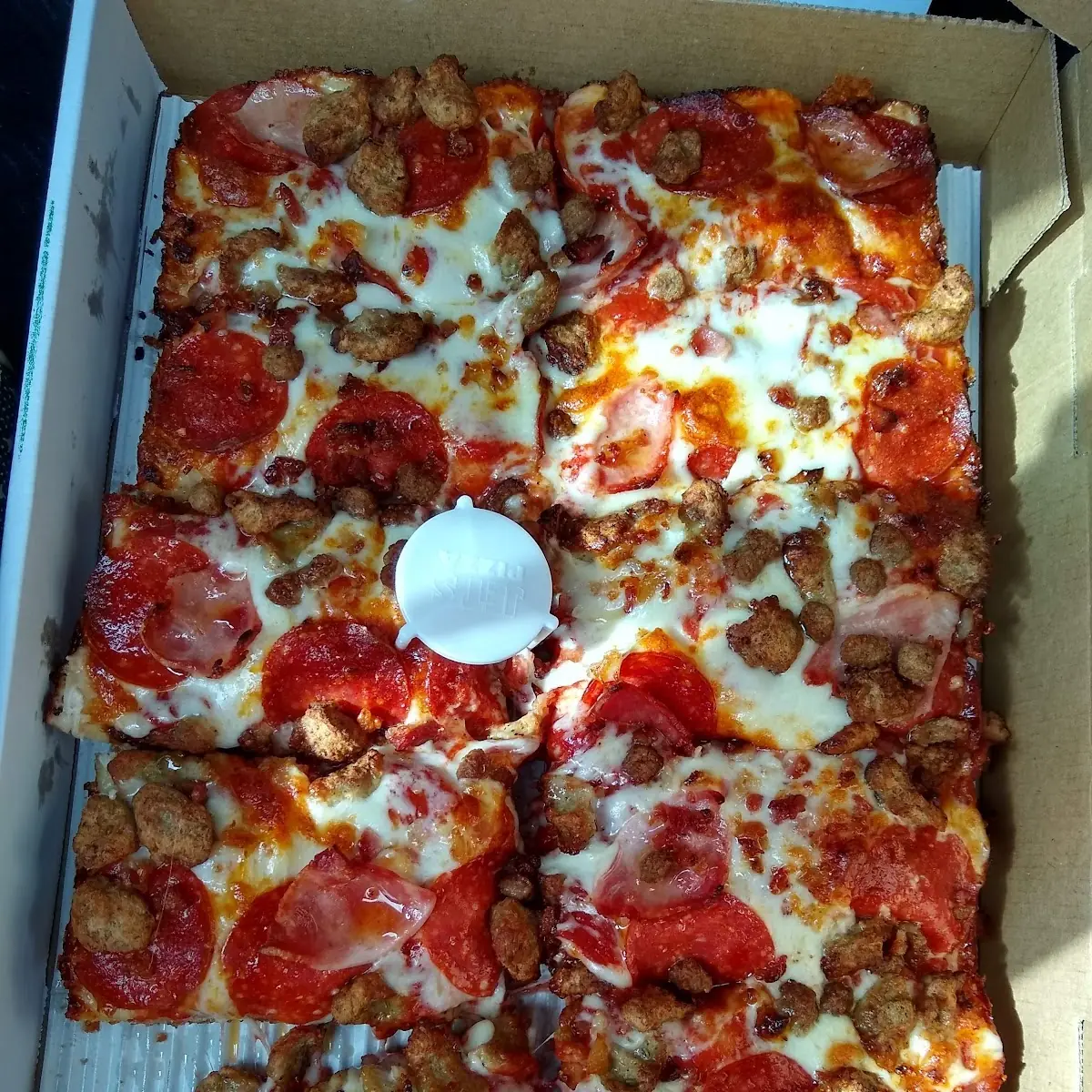 Deep Dish Pepperoni and Sausage Pizza
