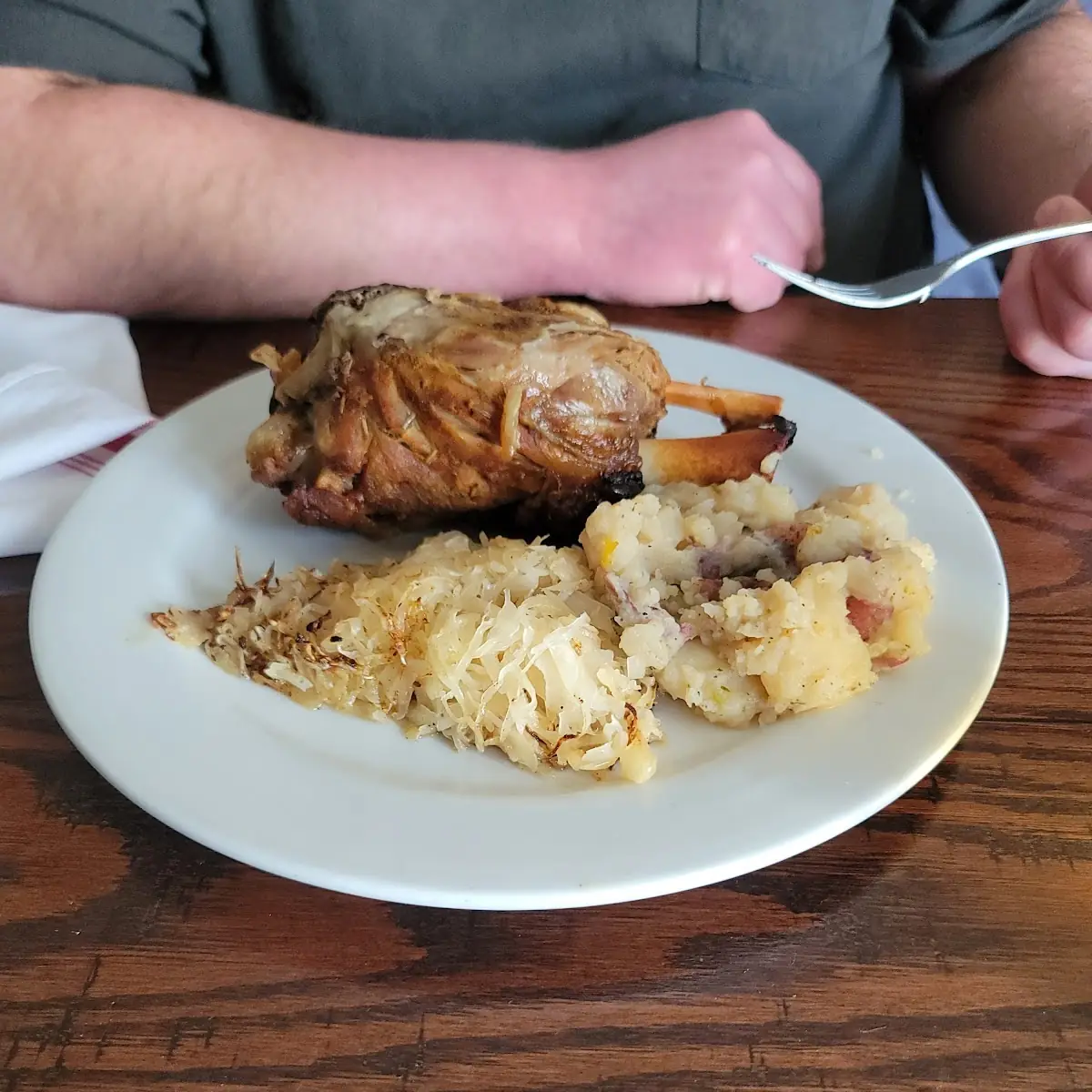 Schweinhaxe German Potato Salad and Sauerkraut