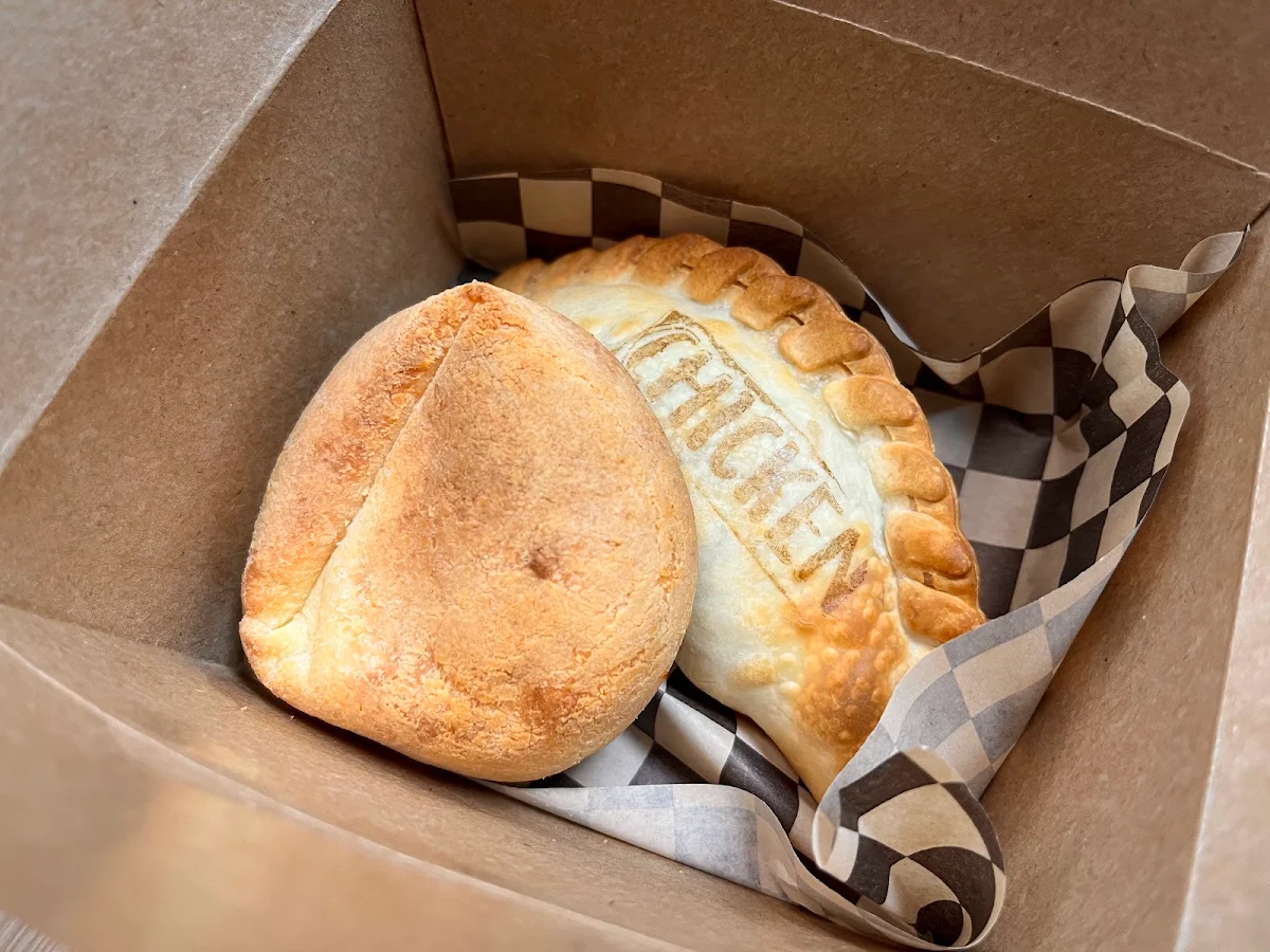 Cheese Bread and Chicken Empanada