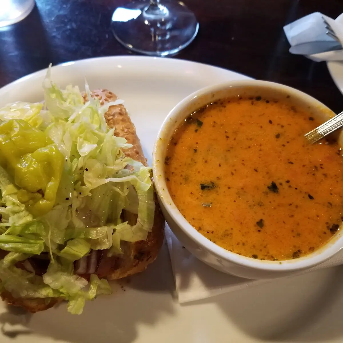 Lunch Special Tomato Bisque and Half Sub