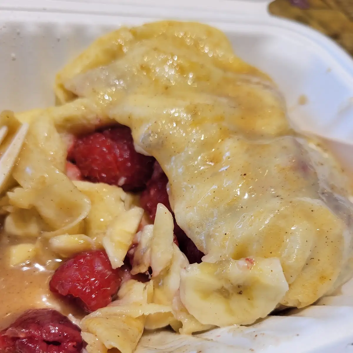 Bananas Foster with Raspberries