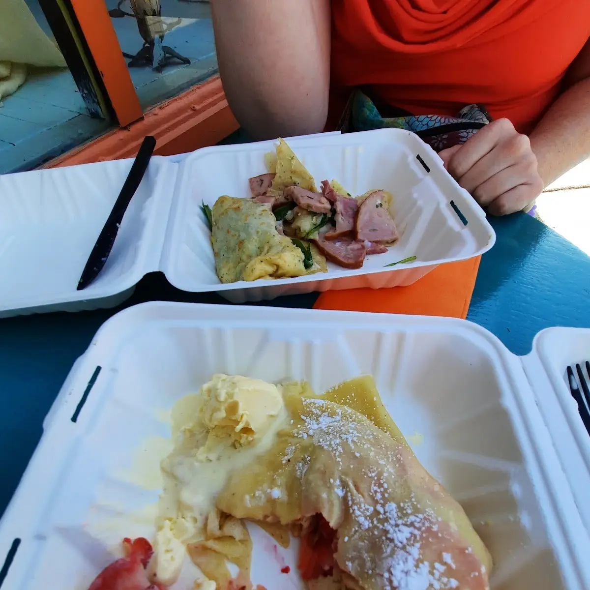 Strawberry Crepe with Ice Cream