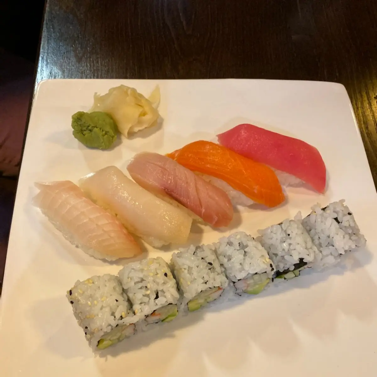 California Roll and Sashimi
