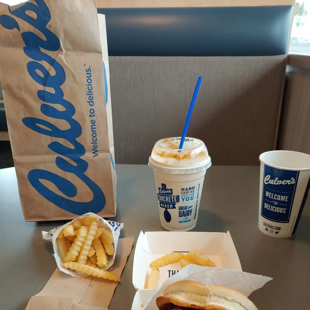Deluxe Cheeseburger Combo with Caramel Pumpkin Spice Concrete Mixer