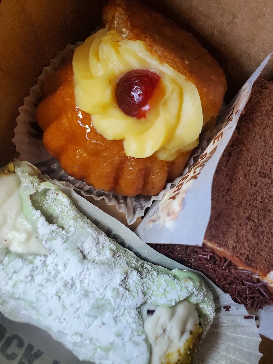Chocolate Cake and Custard Pastry Dessert