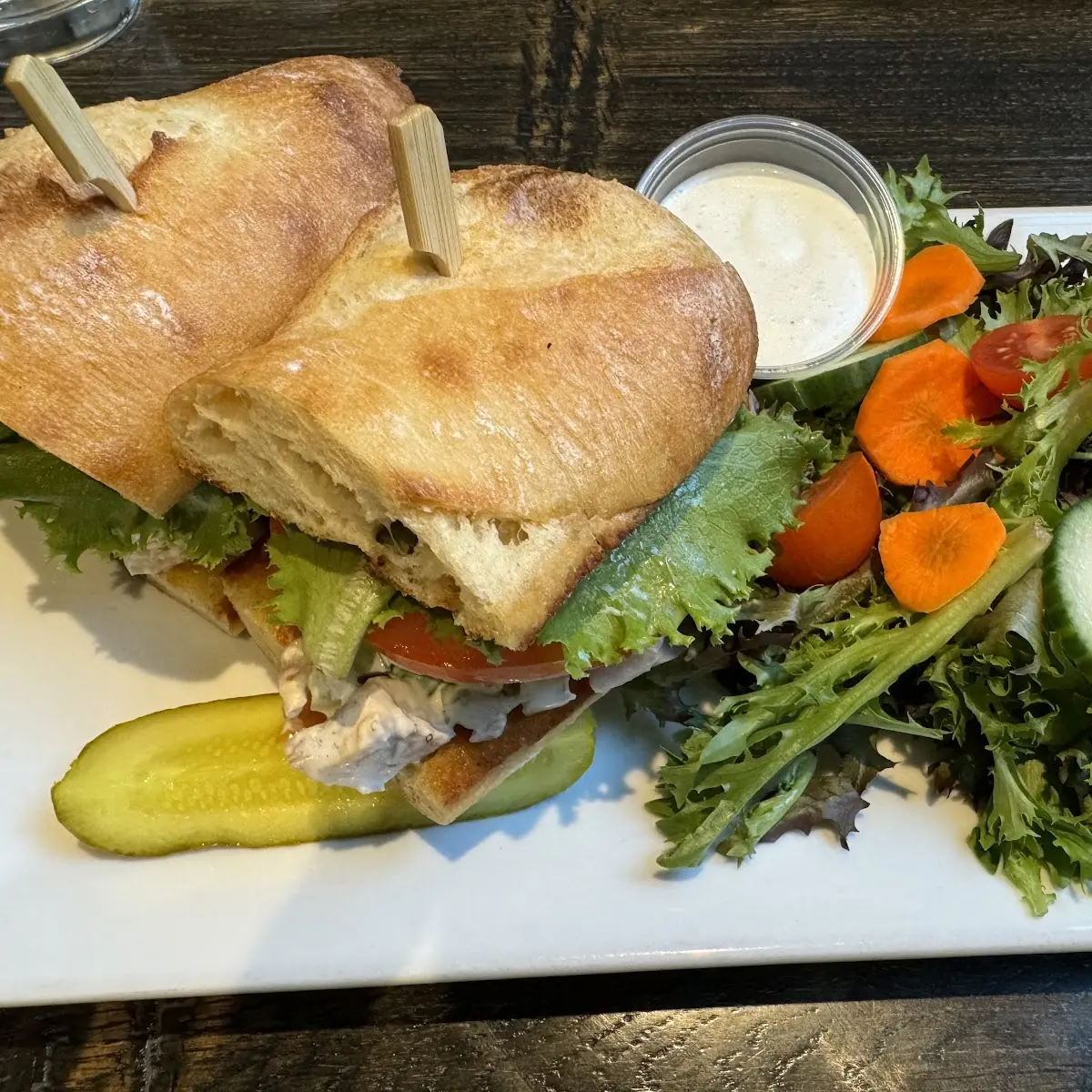 Chicken Salad Sandwich with Side Garden Salad