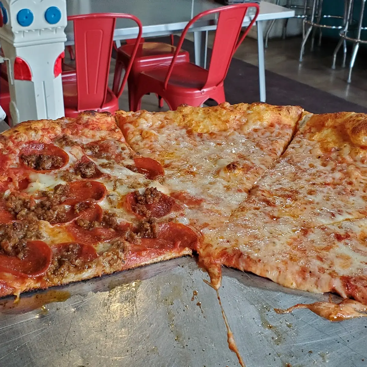 Sausage Pepperoni and Cheese Pizza