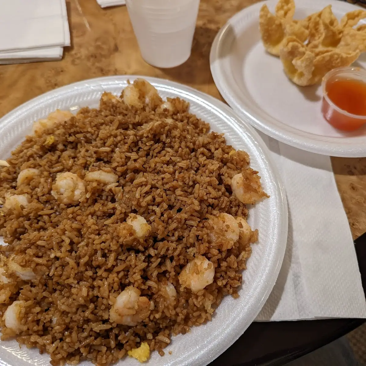 Shrimp Fried Rice and Crab Rangoons