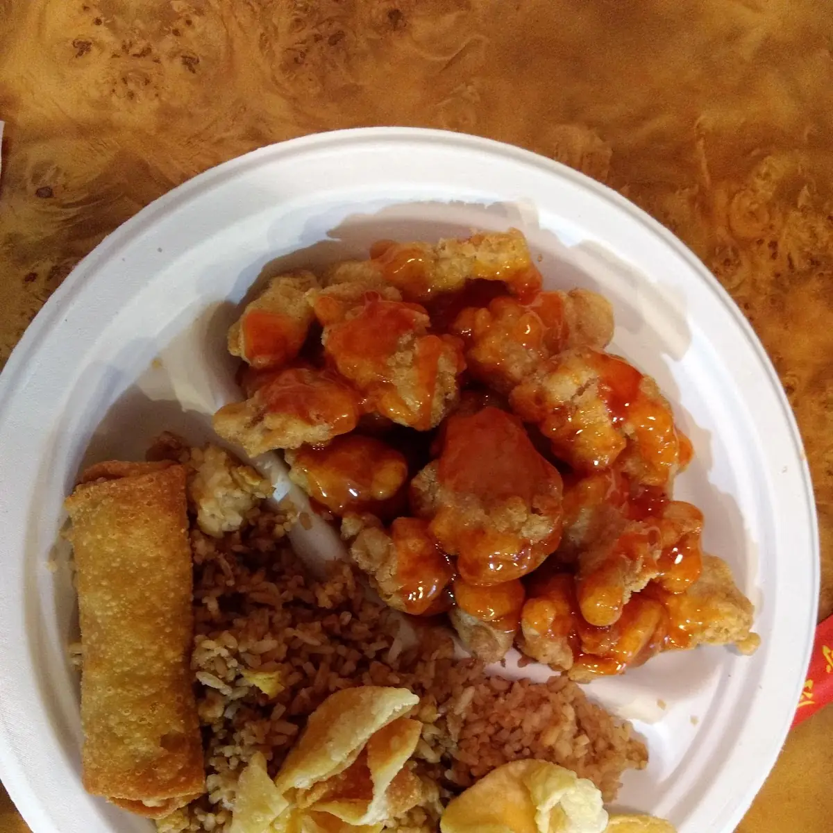 Sweet and Sour Chicken with Rangoons and Egg Roll