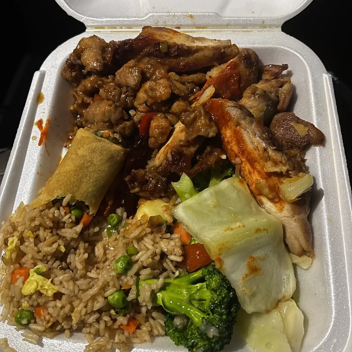 Kumpao Chicken Fried Rice and Veggies