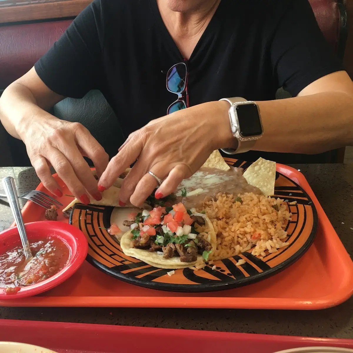 Carne Asada Combo w Spanish Rice & Refried Beans