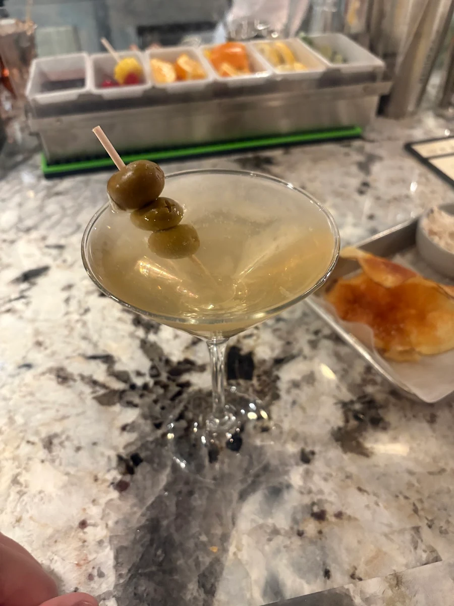 Martini with Blue Cheese Olives