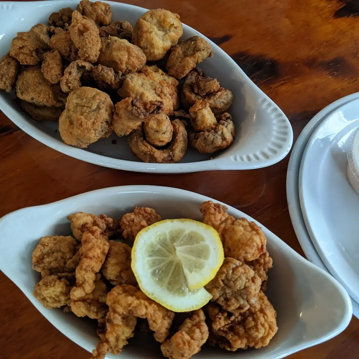 Gator Bites and Fried Mushrooms