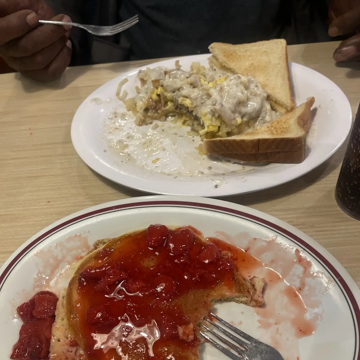Strawberry Pancakes and Stuffed Hash Browns