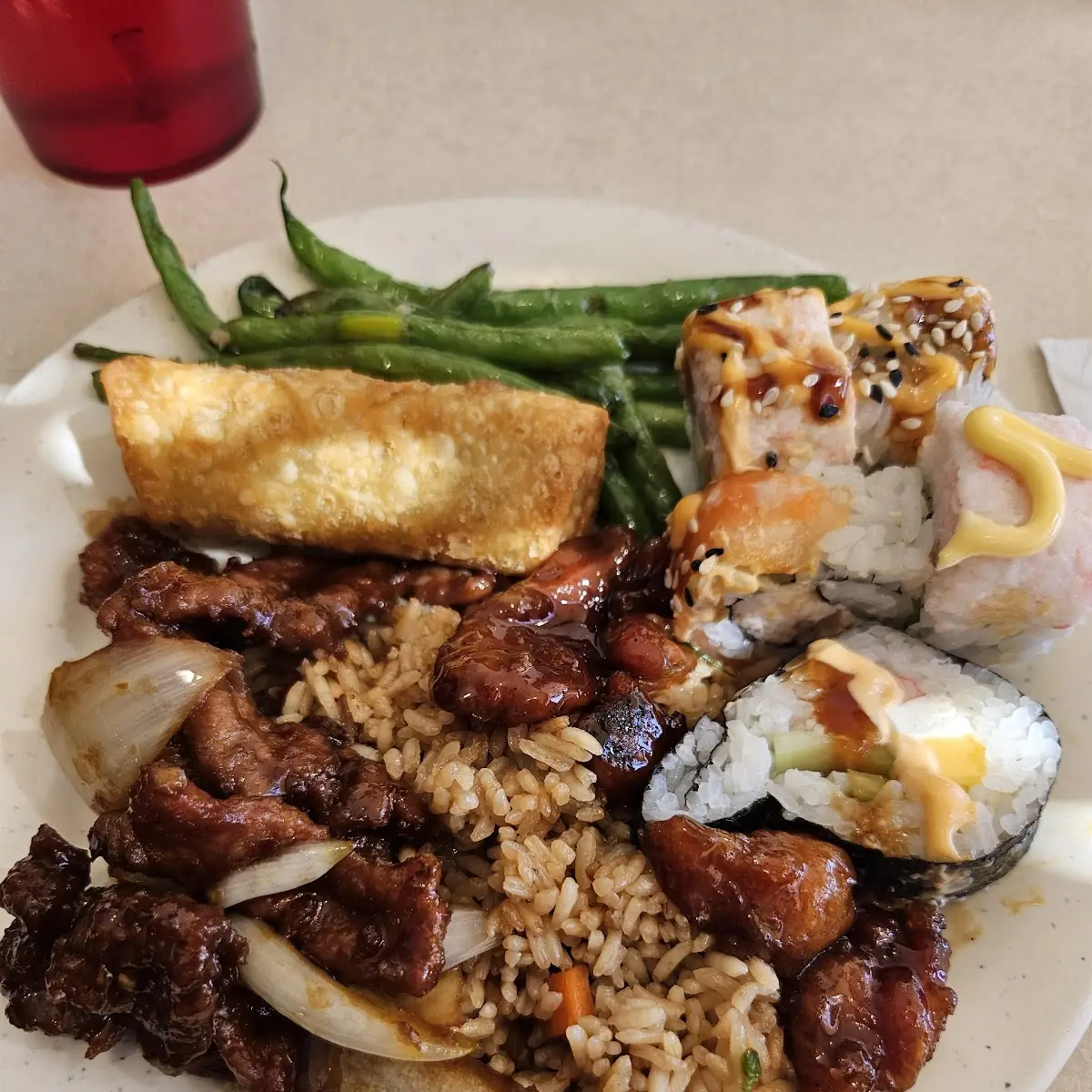 Sushi Egg Roll Mongolian Beef