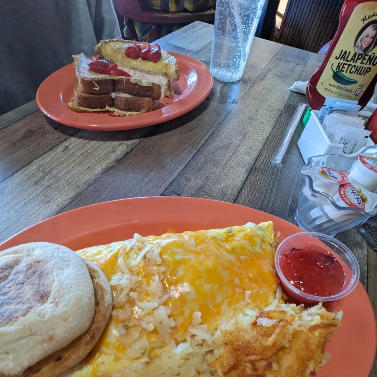 Scramble Omelette with Hash Browns