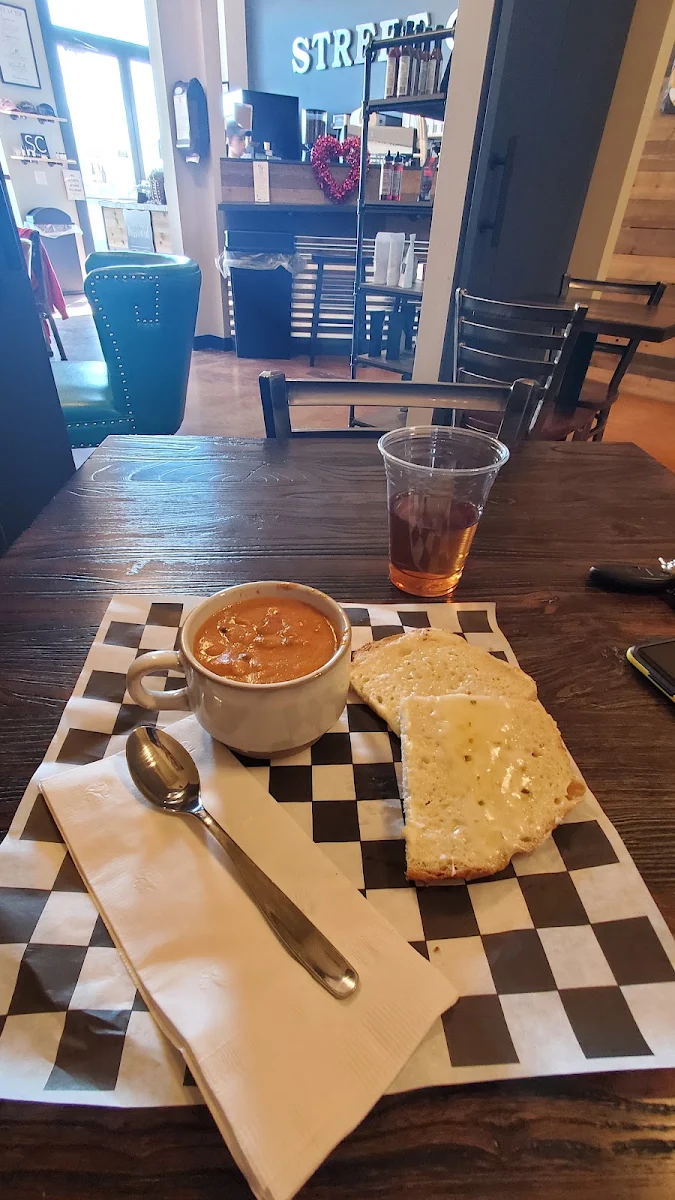 Grilled Cheese Sandwich and Tomato Basil Soup